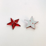 Plastic Flat Back 2-Hole Foiled Sew-On Stone - Star 16MM RUBY