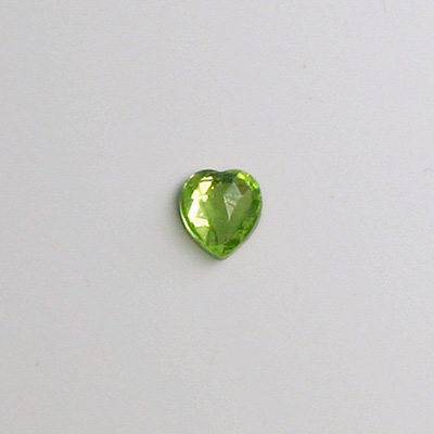 Glass Flat Back Foiled Rauten Rose - Heart 06x5MM PERIDOT