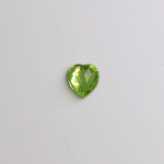 Glass Flat Back Foiled Rauten Rose - Heart 06x5MM PERIDOT