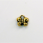 Metalized Plastic Pendant- Butterfly 10MM ANT GOLD