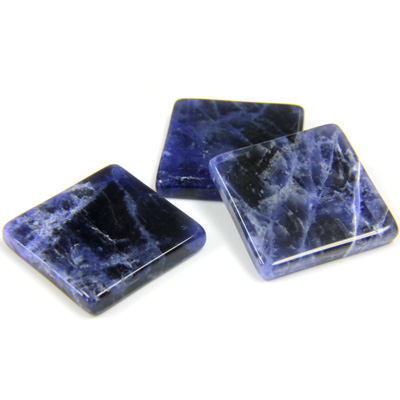 Gemstone Flat Back Flat Top Straight Side Stone - Square 15x15MM SODALITE