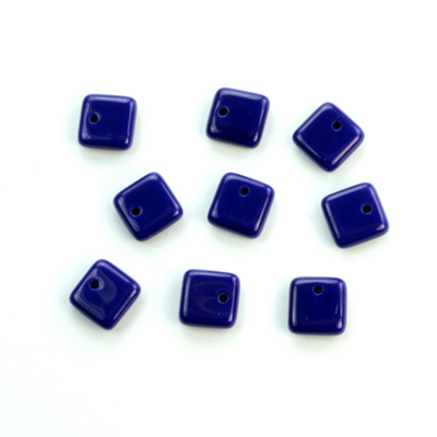 Czech Pressed Glass Pendant - Smooth Square 06x6MM LAPIS BLUE