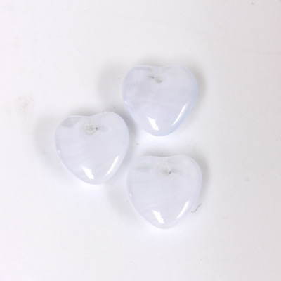 German Pressed Glass Pendant - Smooth Heart 10MM BLUE QUARTZ