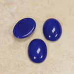 Glass Medium Dome Cabochon - Oval 16x12MM LAPIS BLUE