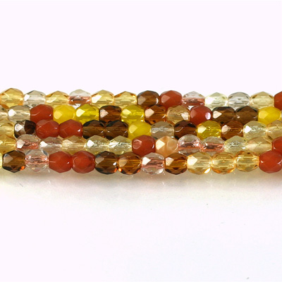 Czech Glass Fire Polish Bead - Round 04MM EARTH MIX