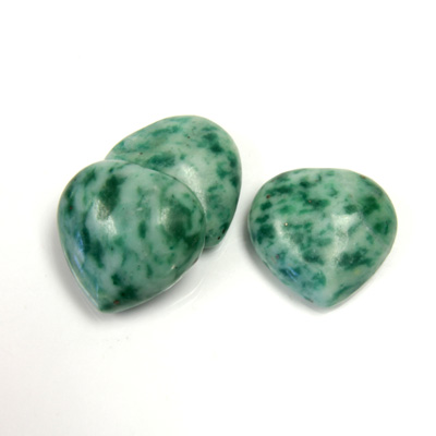 Gemstone Cabochon - Heart 18MM JADE ZING JIANG