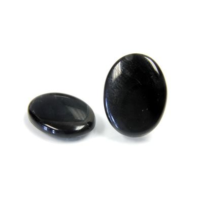 Glass Low Dome Buff Top Cabochon - Oval 20x15MM JET