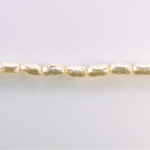 Czech Glass Pearl Bead - Biwa 07x4MM WHITE 70401