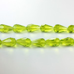 Chinese Cut Crystal Bead - Pear 11x7MM LIGHT OLIVINE