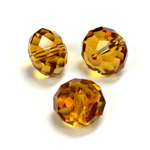 Chinese Cut Crystal Bead - Rondelle 08x10MM BROWN