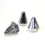 Preciosa Czech Pressed Glass Bead - Pyramid 07x11MM CRYSTAL SILVER