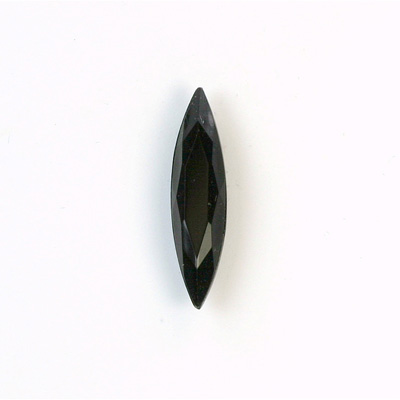 Glass Point Back Tin Table Cut (TTC) Stone - Navette 24x6MM JET