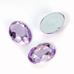 Plastic Flat Back Foiled Rose Cut Rhinestone - Oval 18x13MM LT AMETHYST