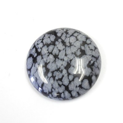 Gemstone Cabochon - Round 30MM SNOWFLAKE OBSIDIAN