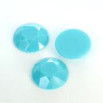 Plastic Flat Back Rose Cut Rhinestone - Round 18MM TURQUOISE