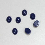 Plastic Flat Back Opaque Cabochon - Oval 08x6MM LAPIS BLUE