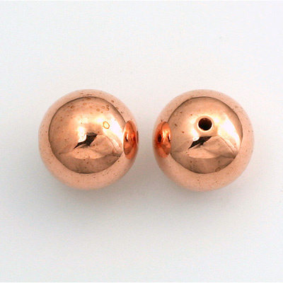 Metalized Plastic Smooth Bead - Round 14MM COPPER