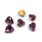 Swarovski Crystal Foiled Point Back Tin Table Cut (TTC) Fancy Stone - Heart 6.5X6 AMETHYST