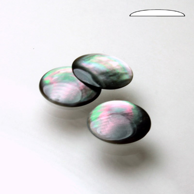 Shell Flat Back Cabochon - Round 13MM BLACK TAHITI PEARL