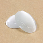 Fiber-Optic Flat Back Stone with Faceted Top and Table - Oval 25x18MM CAT'S EYE WHITE