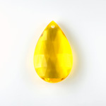 German Plastic Pendant -Transparent Faceted Pear 25x18MM JONQUIL