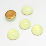 Glass Medium Dome Foiled Cabochon - Round 11MM OPAL YELLOW