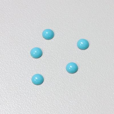 Plastic Flat Back Opaque Cabochon - Round 05MM TURQUOISE