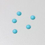 Plastic Flat Back Opaque Cabochon - Round 05MM TURQUOISE
