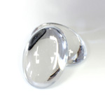 Plastic Flat Back Foiled Cabochon - Oval 25x18MM CRYSTAL