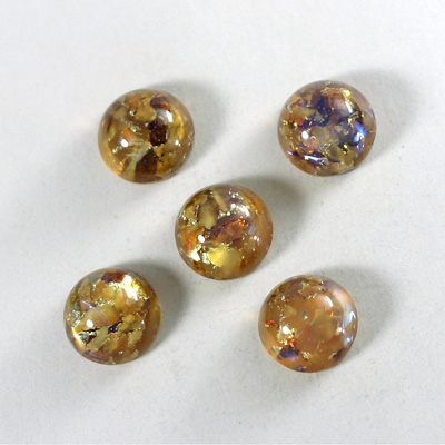 Glass Medium Dome Lampwork Cabochon - Round 11MM TOPAZ OPAL (0615)