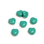 Czech Pressed Glass Bead - Smooth Heart 08x8MM TURQUOISE