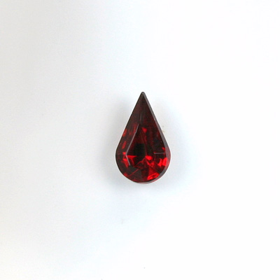 Glass Point Back Foiled Tin Table Cut (TTC) Stone - Pear 08x4.8MM RUBY