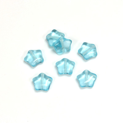 Czech Pressed Glass Bead - Star 08MM AQUA