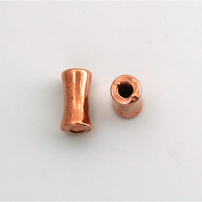 Metalized Plastic Bead - Hourglass Tube 13x7MM COPPER