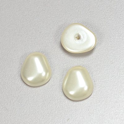 Glass Cabochon Baroque Top Pearl - Potato 16x14MM WHITE