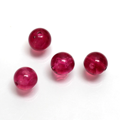 Plastic  Bead - Mixed Color Smooth Round 10MM FUCHSIA QUARTZ