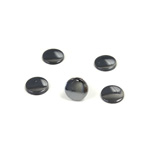 Glass Low Dome Buff Top Cabochon - Round 07MM HEMATITE
