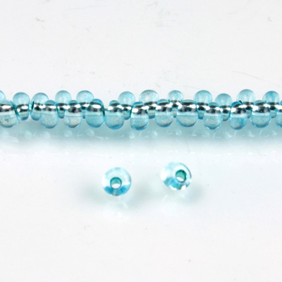 Preciosa Czech Glass Drop Seed Bead - 8/0 DYED AQUA SL 78134