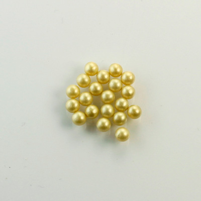 Czech Glass Pearl No-Hole Ball - 2.5MM GOLD 70486