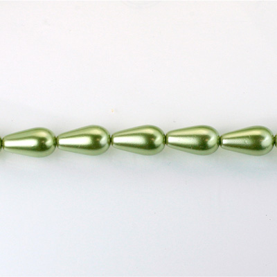Czech Glass Pearl Bead - Pear 07x5MM DARK OLIVE 70458