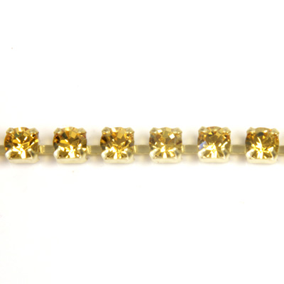 Preciosa MAXIMA Crystal Rhinestone Cup Chain - PP18 (SS8.5) LT TOPAZ-RAW