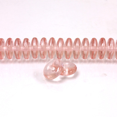 Czech Pressed Glass Bead - Smooth Rondelle 8MM ROSALINE