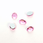 Plastic Flat Back Foiled Rose Cut Rhinestone - Oval 08x6MM ROSE