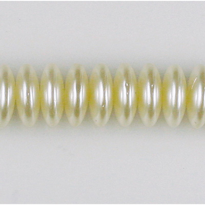 Czech Glass Pearl Bead - Spacer 10x4MM CREME 75440