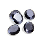 Fiber-Optic Flat Back Stone with Faceted Top and Table - Oval 12x10MM CAT'S EYE GREY