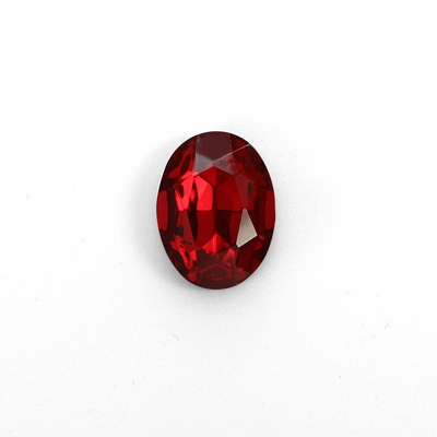 Glass Point Back Foiled Tin Table Cut (TTC) Stone - Oval 14x10MM RUBY