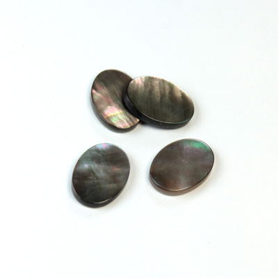 Shell Flat Back Flat Top Straight Side Stone - Oval 14x10MM BLACK TAHITI