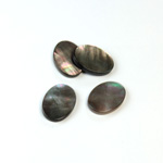 Shell Flat Back Flat Top Straight Side Stone - Oval 14x10MM BLACK TAHITI