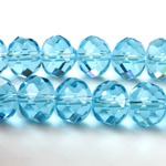 Chinese Cut Crystal Bead - Rondelle 08x10MM AQUA