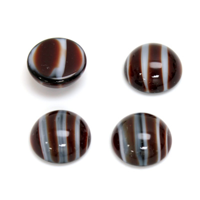 Glass Medium Dome Cabochon - Round 13MM TIGEREYE RED